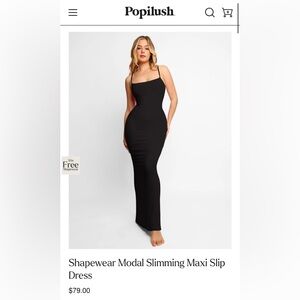 Popilush Black Shapewear Modal Slimming Maxi Slip